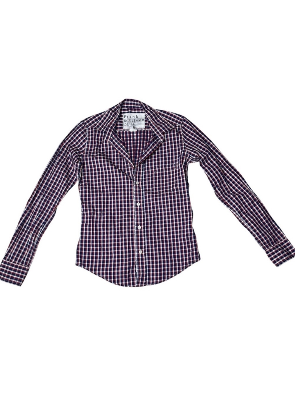 Frank & Eileen Plaid Barry Button Front Shirt Size XXS